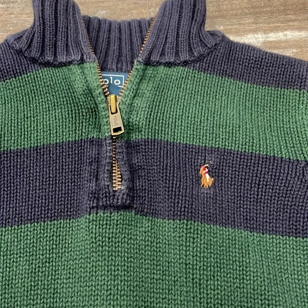 POLO by Ralph Lauren Green Blue Striped Sweater